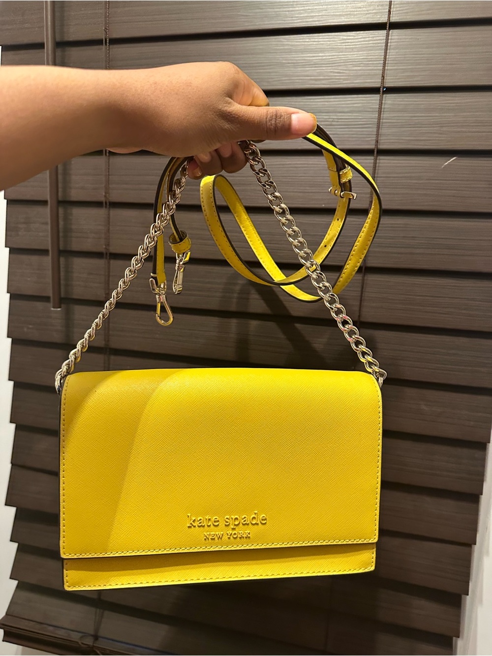 kate spade Yellow Leather Chain Strap Crossbody